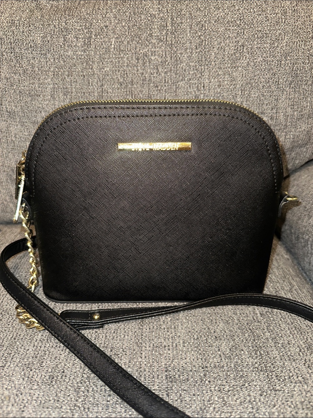 Steve Madden Black Crossbody with Gold Accents